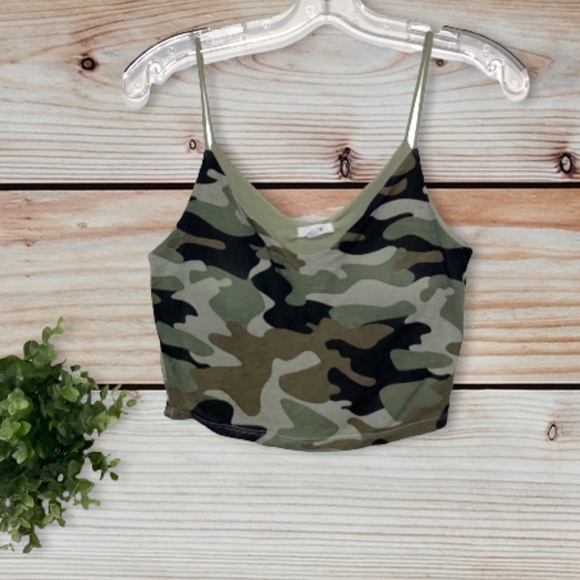 Camo crop top with padding push up - Picture 1 of 2